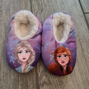 Disney Frozen slippers ktoddler ids purple Anna and Elsa